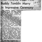 Miss Mildred Biggs and Buddy Tomblin marry 1944