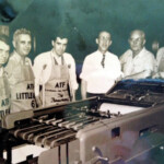 Bill Clark at Pilgrim Publishing House in Indianapolis, IN. Bill is the the extreme right. The family moved to Indianapolis so that Bill could work at the Pilgrim Holiness Headquarters. Bill Clark at Pilgrim Publishing House in Indianapolis, IN. Bill is the the extreme right. The family moved to Indianapolis so that Bill could work at the Pilgrim Holiness Headquarters.