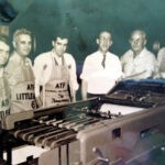 Bill Clark at Pilgrim Publishing House in Indianapolis, IN. Bill is the the extreme right. The family moved to Indianapolis so that Bill could work at the Pilgrim Holiness Headquarters. Bill Clark at Pilgrim Publishing House in Indianapolis, IN. Bill is the the extreme right. The family moved to Indianapolis so that Bill could work at the Pilgrim Holiness Headquarters.