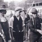 Miners at Blair giving up their guns at Blair after the Battle of Blair Mt. <br />Photo courtesy of Kenny King via Emmett Ray Adkins. Battle of Blair Mountain