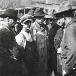 Miners at Blair giving up their guns at Blair after the Battle of Blair Mt. <br />Photo courtesy of Kenny King via Emmett Ray Adkins. Battle of Blair Mountain