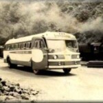 Photo taken by James LeMaster of Landville on Buffalo Creek in the 1940's. The bus driver, Joe Conley has his sign rolled to Lorado. This is truly a picture worth ten-thousand words. Buffalo Creek WV Bus - 1940s