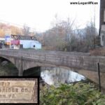 1917 plaque photo by Ralph Thompson. Photo taken November 11, 2011 from the old Fisher Bottom area. The creek is called Copperas Mine Fork and flows into Island Creek at Cherry Tree. Both Cherry Tree bridges are scheduled to be replaced. 2nd Bridge at Cherry Tree