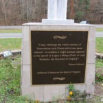 Chief Logan Statue plaque - Thomas Jefferson quote. Chief Logan Statue plaque