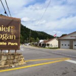 Chief Logan State Park entrance sign and houses at Merrill Park Oct. 2014 courtesy of Bob Piros. Chief Logan State Park and Merrill Park Oct. 2014 courtesy of Bob Piros.