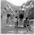 Summer 1965 <br /> Danny Greene (clowning around), Larry Nelson, Jerry Greene, and David Samson Summer 1965