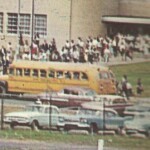 Danny Greene leaving the Island after school in his 1954 Maroon Mercury. In the car also are probably Larry Nelson, David Samson, and Danny's brother Jerry. Danny Greene Leaving LHS