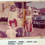 Jeanie Tiller and cousins in back alley Jeanie Tiller and cousins in back alley
