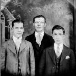 L-R, Joe Augustine, Dan Augustine and Steve Tarkany about 1930 Monaville, WV courtesy of Bob Piros. Joe Augsutine & Steve Tarkany with Dan Augustine in the middle, Monaville, WV