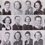 <small>1st – Essibelle Katherine Kuhn, Aubrey Johnson, Marguerite Virginia Swain, Conrad C. Carter, Jr., Eileen Coole, Emmett Burger
<br />
2nd – Icel Dalton, Flossie Tomblin, Homer Charles Fannin, Raye Goodwill, Steele, Avis Bias, Blanche Gee
<br />
3rd – Helen Emogean Trent, Donald Lawson, Alma Kathryn Thomas, Edward “Eddie” Justice, Thelma Musick, Jimmy Barber</small> LHS Class of 1939 - 16