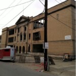 Old LHS/East Jr. High School being demolished. Courtesy of Ronnie Oliver. Old LHS/East Jr. High School being demolished