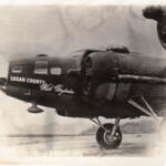WWII Bomber with Logan County, West Virginia nose art. Photo courtesy of Carla Haslam Herkner. Logan County WWII Bomber, Logan County, WV
