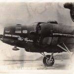WWII Bomber with Logan County, West Virginia nose art. Photo courtesy of Carla Haslam Herkner. Logan County WWII Bomber, Logan County, WV