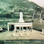 1936 The Triangle Service Station and Water Street Bridge. The Triangle Service Station and Water Street Bridge