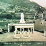 1936 The Triangle Service Station and Water Street Bridge. The Triangle Service Station and Water Street Bridge