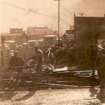 1938 flooding at Monitor Junction at Mt. Gay with Fisher Bottom in the background. Courtesy of Bob Piros. Monitor Junction, Logan County, WV