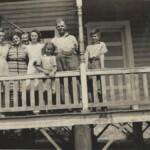 Mid-1940s taken at the old boarding house across from N0. 28 mine. "This is my mom, Ollie Kirk Maynard, at the far left." Photo courtesy of Neltha Maynard Adkins. Mid-1940s Ollie Kirk Maynard