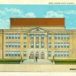 New Logan High School, Logan, W. WV. Postcard mailed 1938. New Logan High School Postcard