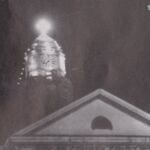 Logan Court House with Christmas Lights scanned from the 1939 Logan High School Yearbook. 1938 Logan Court House