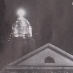 Logan Court House with Christmas Lights scanned from the 1939 Logan High School Yearbook. 1938 Logan Court House