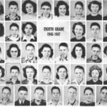 1946-7 8th Grade, Logan Junior High School. Row 1 -1 Joyce Altizer, Julius Bovino, 6 Monette Akers, 8 Adkins twin, 10 Jennie Dress 1946-7 8th Grade, Logan Junior High School