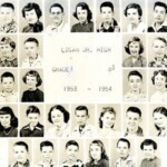 1953-54 8th Grade, Logan Junior High School. Elizabeth Clark, Tommy, Donna Coleman, John Colter, Mary Ann Eplin, Robert Collier, Sue Egnor, John Dale, Pauline Farley. 1953-54 8th Grade, Logan Junior High School