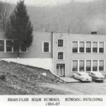 Old Sharples High School (1924-1993) on the hill. <br />Courtesy of Emmett Ray Adkins. Old Sharples High School