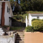 Steps up to the McDonald Cemetery at Peach Creek. Courtesy of Diane Vinson Childers. McDonald Cemetery Access Steps