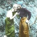 This is copy of a very rare photographic glass magic lantern slide of two Slovak Immigrant Pit Brow Girls working at Omar, WV c1910. Pit Brow Girls were young women who worked outside the mine loading and sorting coal. Image 6159. Pit Brow Girls c1910 working at Omar, WV.