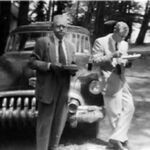 Rev. John Nestor and Fred Hutchinson at Cullodon church camp ground Rev. John Nestor and Fred Hutchinson at Cullodon church camp ground