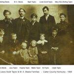 Scott Taylor and M A Steele Families. Back: Lizzie Steel, M A Steele, Bijah Taylor, Scott Taylor, Alice Taylor Front: Howard Steele, Jess Taylor, Virginia Taylor, Mabel Taylor, Ed Taylor, Clyde Taylor Scott Taylor and M A Steele Families. Back: Lizzie Steel, M A Steele, Bijah Taylor, Scott Taylor, Alice Taylor Front: Howard Steele, Jess Taylor, Virginia Taylor, Mabel Taylor, Ed Taylor, Clyde Taylor