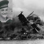The USS Arizona sinking during the attack on Pearl Harbor, December 7, 1941. Tilmon David Browning is one of the 900+ still onboard. He was from Omar, WV and was the son of Dewey Tilmon Browning.