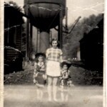 Two little cowgirls by the Water Tank at Slagle