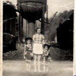 Two little cowgirls by the Water Tank at Slagle