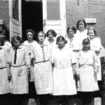 Virginia Taylor and Sewing Class at Logan Junior High School, Logan,WV taken in 1923. Virginia is front far left.. Virginia Taylor and Sewing Class at Logan Junior High School, Logan,WV taken in 1923. Virginia is front far left..