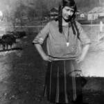 Virginia Taylor just off the bus from Logan High School Virginia Taylor just off the bus from Logan High School