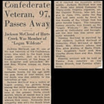 Civil War veteran, Andrew Jackson McCloud (1842-1934) obit courtesy of Kelly Ferrell. Image 14697. Logan County, WV Civil War veteran, Andrew Jackson McCloud (1842-1934) obit