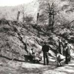 Men playing marbles or pitching coins at Earling courtesy of John Paul Curry. Earling, WV