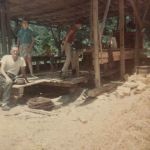 Dad (Hayden Gibson) and one of his sawmills with me (Keith Gibson) and my nephews in the background Hayden Gibson and Keith Gibson
