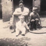 Lyburn early 1950s photo of Hayden Gibson, sons Keith and Corky bottom). The house was across the river from the Lyburn Mines Company Store. Image 9142. Lyburn, WV early 1950s photo of Hayden Gibson, sons Keith and Corky (bottom).