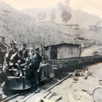 Early 1900s photo of the Tram Road at Chauncey that was on the hill behind the church. Courtesy of Charlene Mowery Boggs. Image 19742. Early 1900s photo of a Tram Road at Chauncey, Logan County, WV.