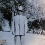 Coach Lacey Smith - 1946 Aracoma High. Courtesy of Cynthia Slaughter Pate. The writing is from the back. Image AH156. Coach Lacey Smith - 1946 Aracoma High