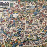 Poster of Logan businesses courtesy of Christine Hall. Poster of Logan, WV businesses