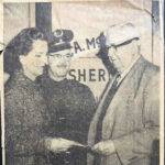 1950s or early 60s Logan Banner clipping of the fist woman select for grand jury, Mrs. Carmie Davis. Courtesy of Deborah Barber Brafford. Clipping of Mrs. Carmie Davis, first woman selected for grand jury, Logan, WV