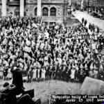 Patriotic rally of Logan school children on April 13, 1917.. Courtesy of Paula Solar. Photo of patriotic rally school children on April 13, 1917, Logan, WV