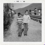 1958 photo of Shell boys at Pine Creek, near Man, Logan County, WV