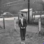 Digitally restored 1956 photo of Thelma Hosea at Braeholm on Buffalo Creek courtesy of Betty J. Stepp. 1956 photo of Thelma Hosea at Braeholm on Buffalo Creek outside of Man, Logan County, WV.