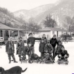 1959 Yuma Camp courtesy of Paula Solar. 1959 photo of children playing in the snow at Yuma Camp,, Logan County, WV