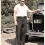 Digitally restore 1935 Joe Piros at Frog Town courtesy of Bob Piros. Digitally restore 1935 Joe Piros in Frog Town at Holden, Logan County, WV.