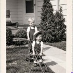 1949 double exposure photo of Bob Piros at Cherry Tree, Logan County, WV
